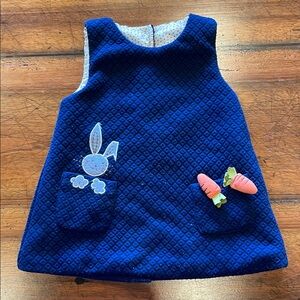 Baby Boden | Blue Sleeveless  Crew Neck Quilted Dress | 18-24 months
